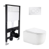 Готовое решение Qtap для ванной комнаты: подвесной унитаз Taurus Ultra Quiet 515x360x350 + комплект инсталляции Standard (круглая кнопка Chrome) купить в САНН Одесса
