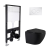 Готовое решение Qtap для ванной комнаты: подвесной унитаз Jay Ultra Quiet 485x360x320 + комплект инсталляции Standard (круглая кнопка Chrome) купить в САНН Одесса