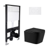 Готовое решение Qtap для ванной комнаты: подвесной унитаз Crow Ultra Quiet 485x340x290 + комплект инсталляции Standard (круглая кнопка White) купить в САНН Одесса