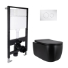 Готовое решение Qtap для ванной комнаты: подвесной унитаз Taurus Ultra Quiet 515x360x350 + комплект инсталляции Standard (круглая кнопка Chrome) купить в САНН Одесса