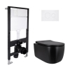 Готовое решение Qtap для ванной комнаты: подвесной унитаз Taurus Ultra Quiet 515x360x350 + комплект инсталляции Standard (круглая кнопка White) купить в САНН Одесса