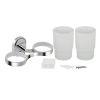 Стакан с держателем Lidz Oreo 0402 двойной настенный (матовое стекло) LDORE0402CRM22164 Chrome купить в САНН Одесса, изображение 4