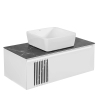 Тумба Манхеттен білий мат зі стільницею 100 см та умивальником ONE 46*46 см квадрат