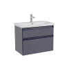 Тумба Еліт консольна 80 см з умивальником Еліт (Графіт)