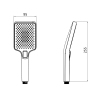 Лейка для ручного душа Qtap Rucni 140x95 мм прямоугольная QTRUC125BLM45959 Black Matt купить в САНН Одесса, изображение 2