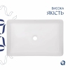 Комплект Qtap Tern: Раковина накладная прямоугольная 600x400x110 мм WHITE + Донный клапан PU02 купить в САНН Одесса, изображение 4