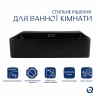 Комплект Qtap Nando LT: Раковина подвесная прямоугольная 500х420х130 мм Matt Black + Донный клапан PU03O купить в САНН Одесса, изображение 3