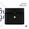 Комплект Qtap Nando LT: Раковина подвесная прямоугольная 500х420х130 мм Matt Black + Донный клапан PU03O купить в САНН Одесса, изображение 4
