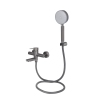 Смеситель для ванны Brinex Pure 006 с поворотным изливом (с душевым гарнитуром) Gunmetal Black BRIPUR006GRP купить в САНН Одесса, изображение 3
