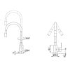 Смеситель для кухни Brinex Pure 015F3 с гибким изливом   Nickel/Grey BRIPUR015F3NKG купить в САНН Одесса, изображение 2