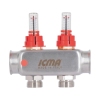 Коллектор Icma № К073 с расходомерами (нерж.) 1" х 3/4" на 2 выхода купить в САНН Одесса, изображение 4