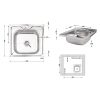 Кухонная мойка Brinex 5050 0,6 мм Satin (BRIN5050SAT06) купить в САНН Одесса, изображение 2
