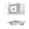 Кухонная мойка Brinex 5080-L 0,6 мм Satin (BRIN5080LSAT06) купить в САНН Одесса, изображение 2