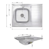 Кухонная мойка Brinex 6080-L 0,6 мм Satin (BRIN6080LSAT06) купить в САНН Одесса, изображение 2