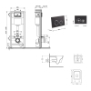 Готовое решение Qtap для ванной комнаты: подвесной унитаз Crow Ultra Quiet 520×360×290 + комплект инсталляции Nest 4 в 1 (круглая клавиша Matt Black) купить в САНН Одесса, изображение 2