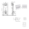 Готовое решение Qtap для ванной комнаты: подвесной унитаз Crow Ultra Quiet 520×360×290 + комплект инсталляции Nest 4 в 1 (линейная клавиша Chrome) купить в САНН Одесса, изображение 2