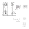 Готовое решение Qtap для ванной комнаты: подвесной унитаз Crow Ultra Quiet 520×360×290 + комплект инсталляции Nest 4 в 1 (круглая клавиша Chrome) купить в САНН Одесса, изображение 2