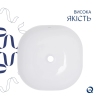 Комплект Qtap Kolibri: Раковина накладная 425x425x140 мм, White, квадратная + Донный клапан Pop-up PU02 купить в САНН Одесса, изображение 4