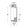 Удлинитель хромированный Thermo Alliance Forte 1/2"ВН, L=50 мм TAF1301550 купить в САНН Одесса, изображение 2