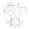 Унитаз подвесной Tern Ultra Quiet 490×365×325 мм, Marble, с сиденьем Slim Duroplast / Soft-close / Quick Release QT17332303ASMR Qtap купить в САНН Одесса, изображение 2