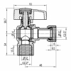 Кран шаровой Thermo Alliance Standart 1/2"ВВ угловой, PN40, с накидной гайкой TAS223W15 купить в САНН Одесса, изображение 2