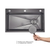 Комплект Lidz Handmade H7545B Мойка для кухни интегрированная Decor Black PVD Honeycomb LDH7545BDECPVD48373+Lidz (BLA) Измельчитель для кухонной мойки купить в САНН Одесса, изображение 4