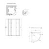 Lidz Набор: Душевая кабина Latwa SC90x90.SAT.LOW.DGR, полукруглая, стекло тонированное 4 мм + Душевой поддон Kapielka ST90x90x14 купить в САНН Одесса, изображение 2