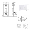 Готовое решение Qtap для ванной комнаты: подвесной унитаз Taurus Ultra Quiet 515×360×350 + комплект инсталляции Nest 4 в 1 (круглая клавиша White) купить в САНН Одесса, изображение 2