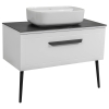 Тумба Сієна білий мат зі стільницею 100 см та умивальником Aqua 60 см