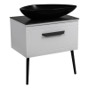 Тумба Сiєна білий мат зі стільницею 70 см та умив. Olive 74 см чорний