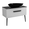 Тумба Сiєна білий мат зі стільницею 90 см та умив. Olive 74 см чорний