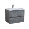 Тумба Акцент сірий мармур Консольна 100 см з умивальником Альфа