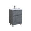 Тумба Акцент сірий мармур Підлогова 60 см з умивальником Альфа