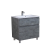 Тумба Акцент сірий мармур підлогова 100 см з умивальником Альфа