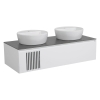 Тумба Манхеттен білий мат зі стільницею 120 см та 2 умивальника &amp;quot;One&amp;quot; 42 см