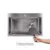 Мойка для кухни интегрированная Lidz Handmade H6845 Brushed Steel 3,0/1,0 мм LDH6845BRU49455 купить в САНН Одесса, изображение 4