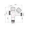 Кран угловой Thermo Alliance Forte двойной вентельный 1/2"Н х 1/2"Н х 3/4"Н, хром TAF187W151520 купить в САНН Одесса, изображение 2