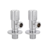 Комплект угловых кранов Thermo Alliance Standart (круг, белый) 1/2"НН, нерж, хром, керам. букса TAS350W1515W купить в САНН Одесса, изображение 3