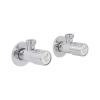 Комплект угловых кранов Thermo Alliance Standart (круг, белый) 1/2"НН, нерж, хром, керам. букса TAS350W1515W купить в САНН Одесса, изображение 6
