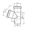 Тройник канализационный Ostendorf-OSMA HT-System PLUS d50/50/50×67° купить в САНН Одесса, изображение 2