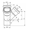 Крестовина двухплоскостная канализационная Ostendorf-OSMA HT-System PLUS d50/50/50/50×67° купить в САНН Одесса, изображение 2