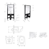 Готовое решение Qtap для ванной комнаты: подвесной унитаз Jay Rimless 485x360x320 + комплект инсталляции Standard (круглая кнопка Chrome) купить в САНН Одесса, изображение 2