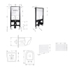 Готовое решение Qtap для ванной комнаты: подвесной унитаз Jay Rimless 485x360x320 + комплект инсталляции Standard (линейная кнопка White) купить в САНН Одесса, изображение 2