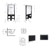 Готовое решение Qtap для ванной комнаты: подвесной унитаз Jay Ultra Quiet 520x360x320 + комплект инсталляции Standard (линейная кнопка Black) купить в САНН Одесса, изображение 2