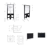Готовое решение Qtap для ванной комнаты: подвесной унитаз Crow Rimless 485x340x330 + комплект инсталляции Standard (линейная кнопка Black) купить в САНН Одесса, изображение 2