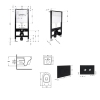 Готовое решение Qtap для ванной комнаты: подвесной унитаз Swan Ultra Quiet 520x360x320 + комплект инсталляции Standard (круглая кнопка Black) купить в САНН Одесса, изображение 2