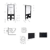 Готовое решение Qtap для ванной комнаты: подвесной унитаз Swan Ultra Quiet 520x360x320 + комплект инсталляции Standard (линейная кнопка Black) купить в САНН Одесса, изображение 2