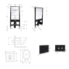 Готовое решение Qtap для ванной комнаты: подвесной унитаз Jay Ultra Quiet 485x360x320 + комплект инсталляции Standard (круглая кнопка Black) купить в САНН Одесса, изображение 2