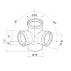 Крестовина двухплоскостная канализационная Ostendorf-OSMA HT-System PLUS 110/110/110/110×87° купить в САНН Одесса, изображение 2