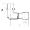 Колено 90° НР KOER KQ.L1806M PRESS-INOX AISI 304 18x1/2" (KR6415) купить в САНН Одесса